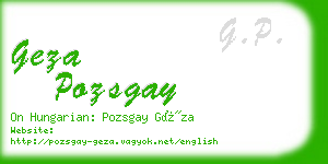 geza pozsgay business card